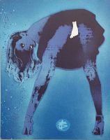 le joli pochoir bleu de Nick Walker