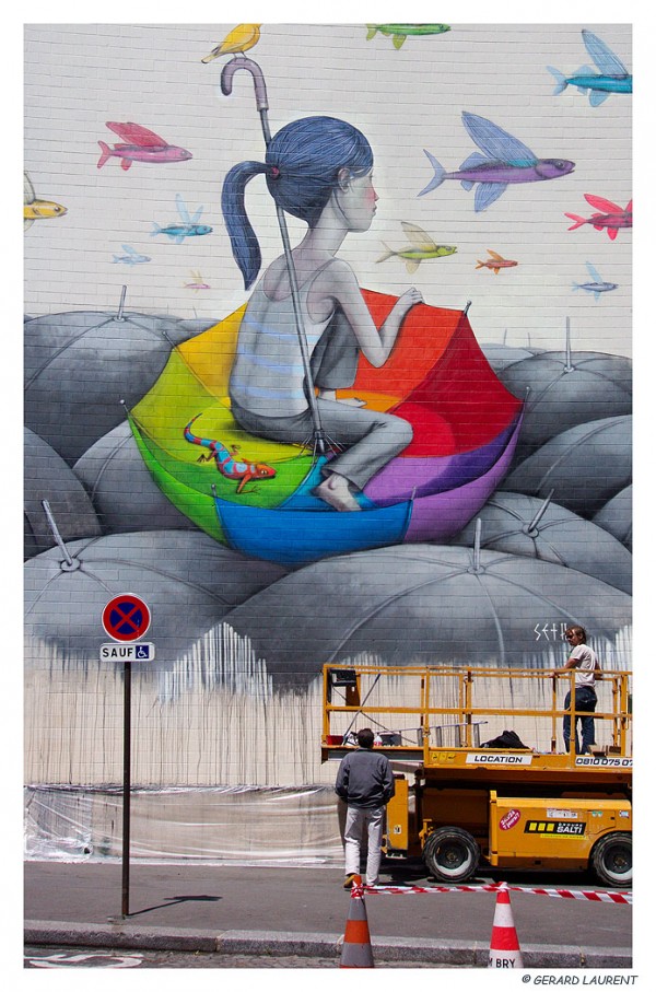 Le pignon peint par Seth rue Deslandes