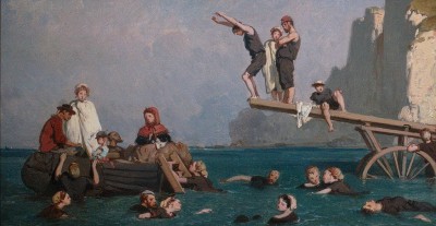 La baignade à Etretat - 1865 - Eugène Le Poittevin