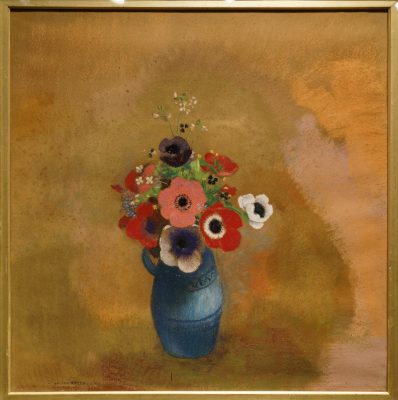 Odilon Redon - Anémones dans un vase bleu - après 1912