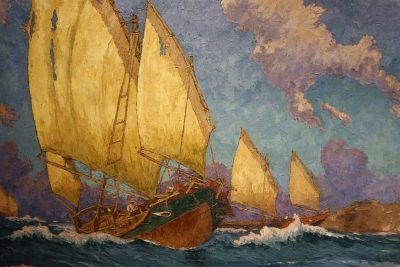 Jonques de mer à Culao - fin 1920 - détail - Frédéric BERNELLE
