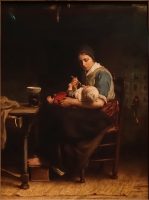 Femme à l'enfant - 1867 - Jozef Israëls - paysagiste de l'école de La Haye