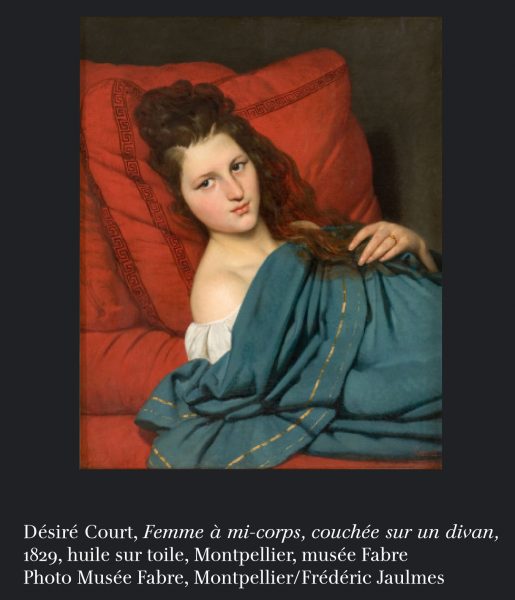 Femme à mi corps couchee sur un divan – Desire Court 1829