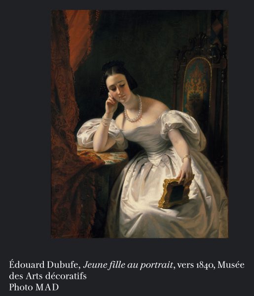 Jeune fille au portrait – Edouard Dubuffe 1840
