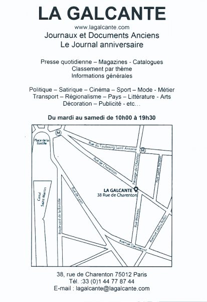 La galcante, le plan