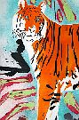  Pochoir de tigre en live Grand Marché de l'Art de la Bastille 2003