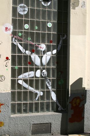 Jérôme Mesnager, fresque de la rue des deux boules