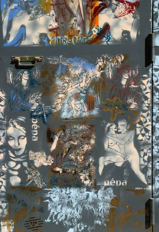 Artiste Ouvrier - détail - fresque de la rue des deux boules