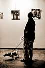 L'homme et son chien à l'expo