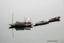 Train de barques sur le Fleuve Rouge