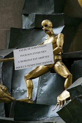 Faute de subvention pour son entretien, l'horloge du temps est arrêtée pour un temps indéterminé