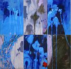Cécile Vilaseque - Assemblage bleu - acrylique sur toile - 6 x (55 x 38)